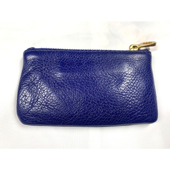 Marc by Marc Jacobs Coin Purse Card Case Cobalt Blue and Gold Cow Leather - Picture 9 of 9
